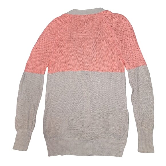 American Eagle Outfitters knit Cardigan S Button-Down Peach Beige Long Sleeve - Picture 3 of 6